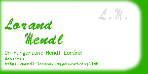 lorand mendl business card